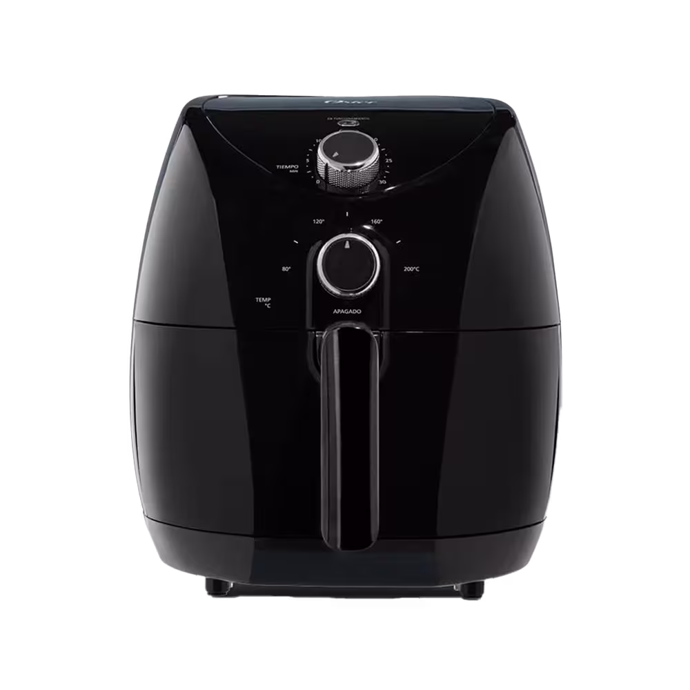Freidora de aire Oster CKSTAF7601-013 1500W con perillas vista frontal. Adquiérela en granhogar