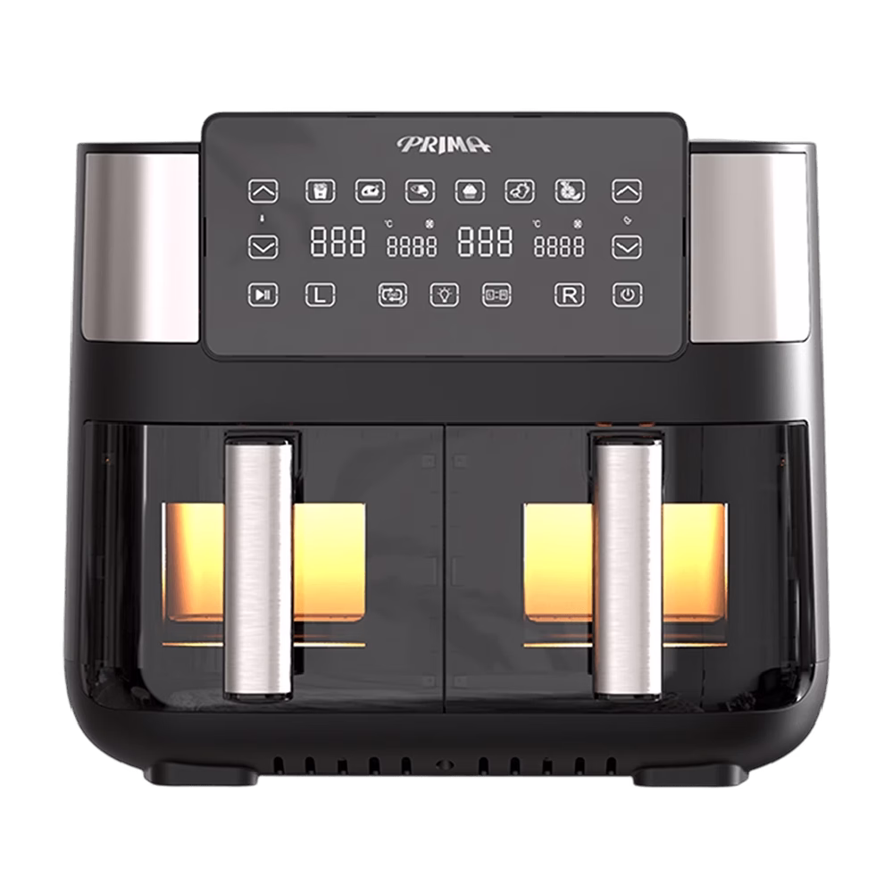 Freidora De Aire Prima AFD-4006-W 1800W visores iluminados vista frontal, adquiérelo en granhogar