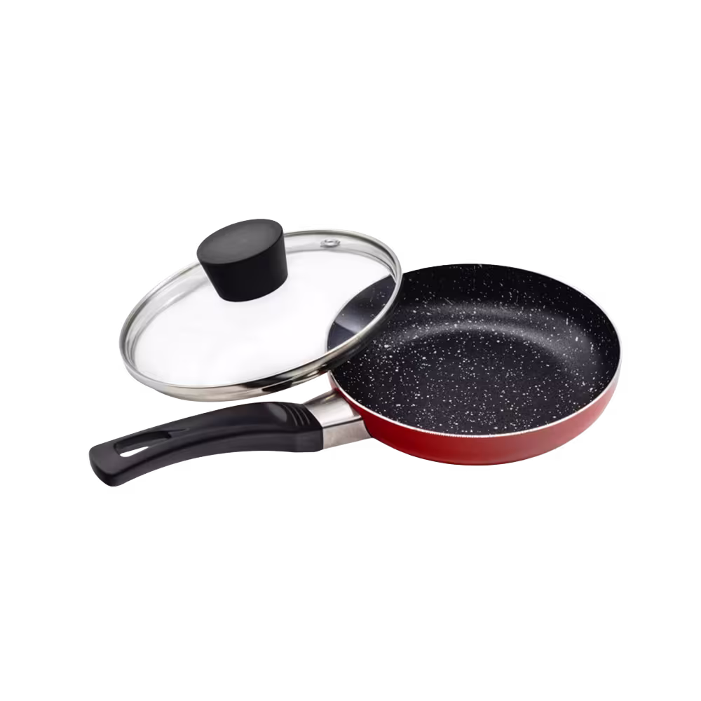 Freidora de huevos Warenhaus 14 cm antiadherente con tapa separada vista diagonal. Cómprala en granhogar