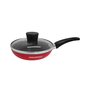 Freidora de huevos Warenhaus 14 cm antiadherente roja vista diagonal. Encuéntrala en granhogar online