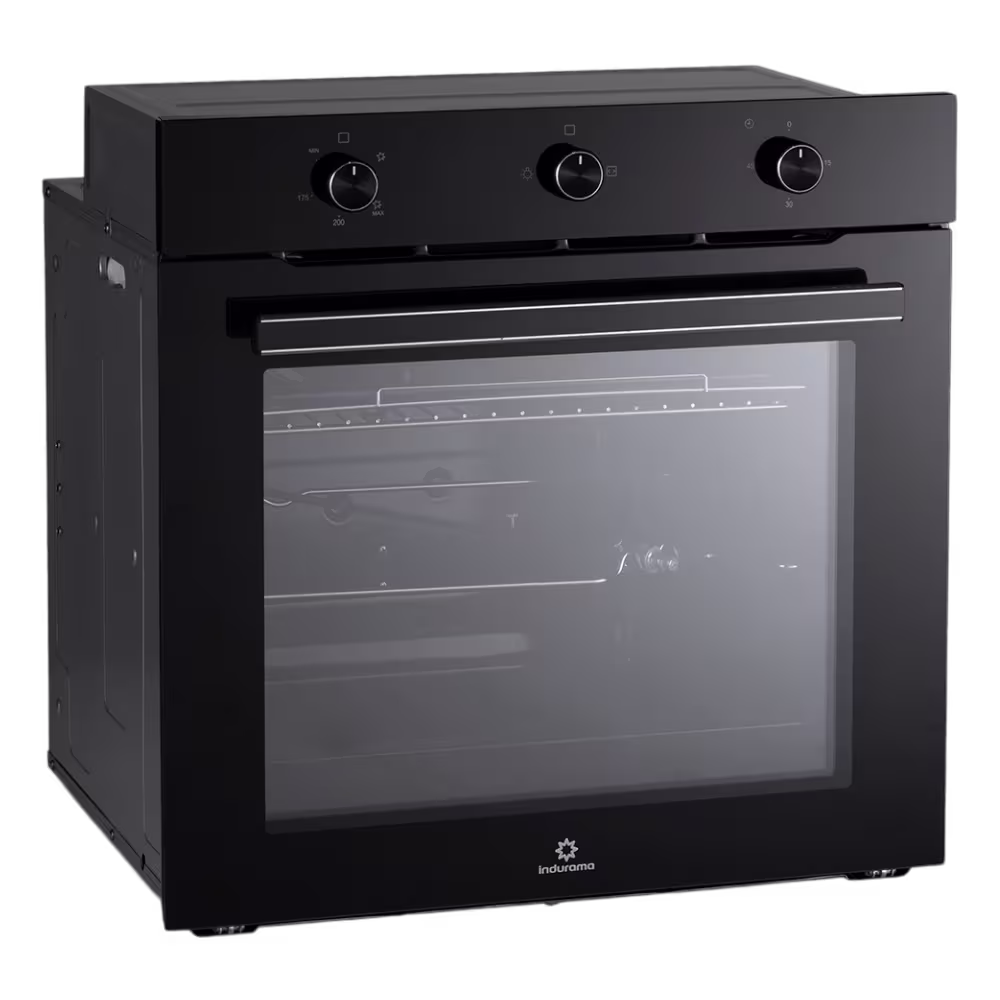 Horno empotrable Indurama HEI-75GN de color negro elegante vista diagonal encuentrala en granhogar