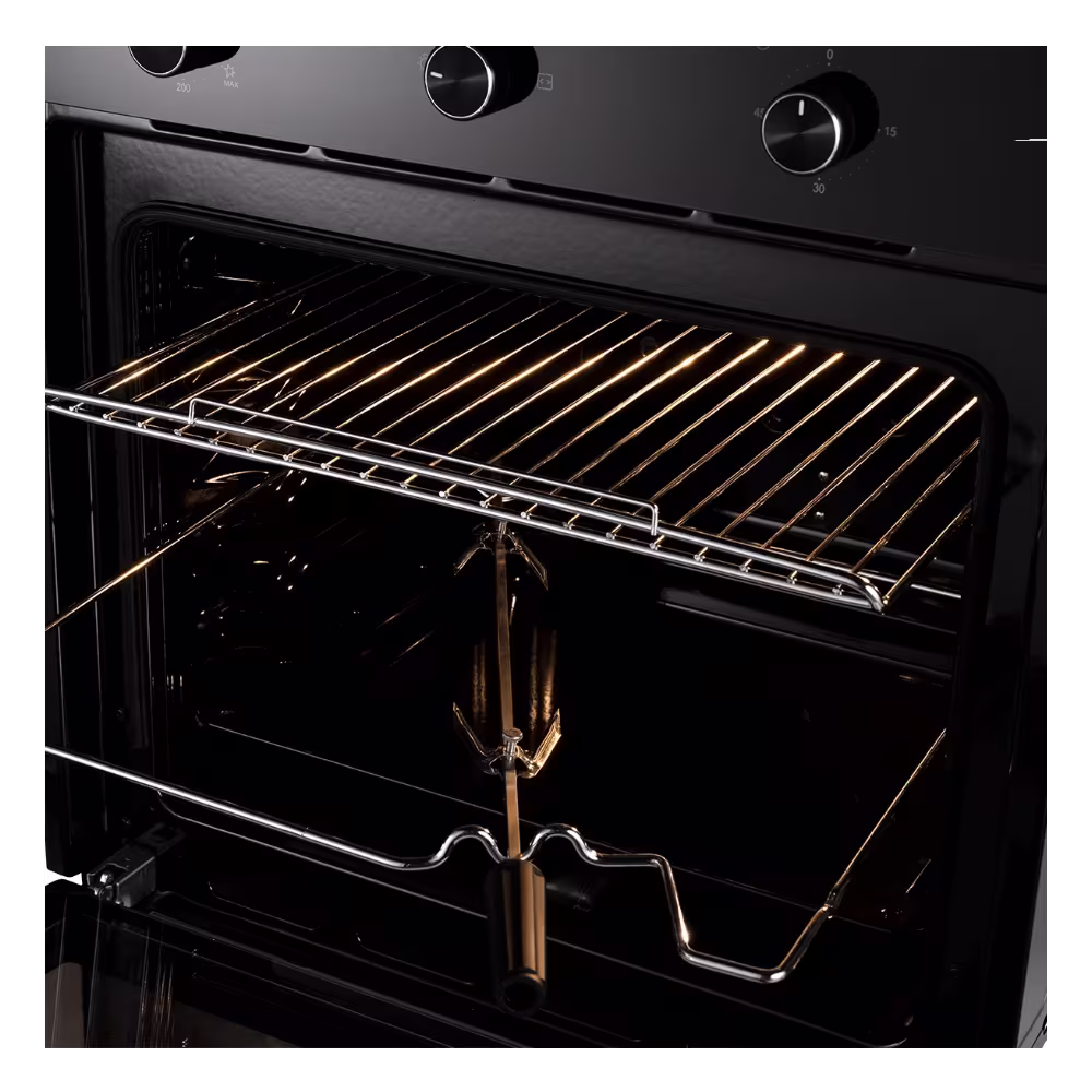 Horno empotrable Indurama HEI-75GN con accesorio de rosticero primer plano encuentrala en granhogar