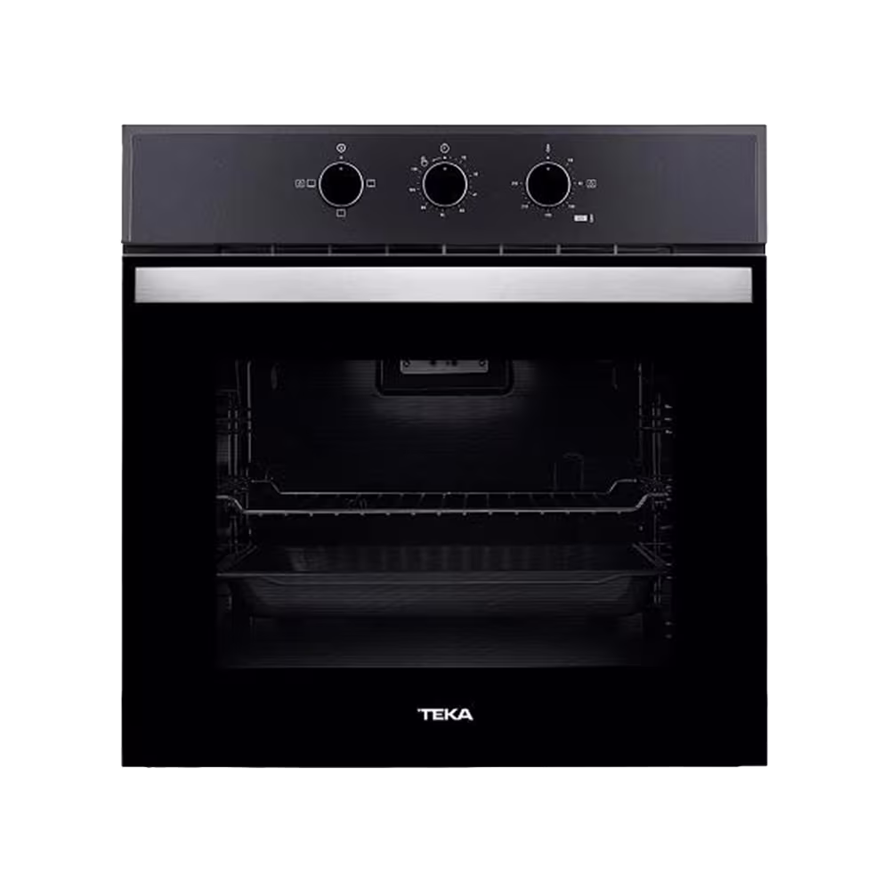 Horno empotrable Teka HBB 510 BK puerta de vidrio y tres perillas vista frontal. Adquiérelo en granhogar