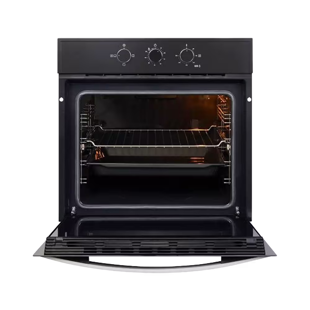 Horno empotrable Teka HBB 510 BK cavidad interior con rejillas y puerta abierta. Consíguelo en granhogar