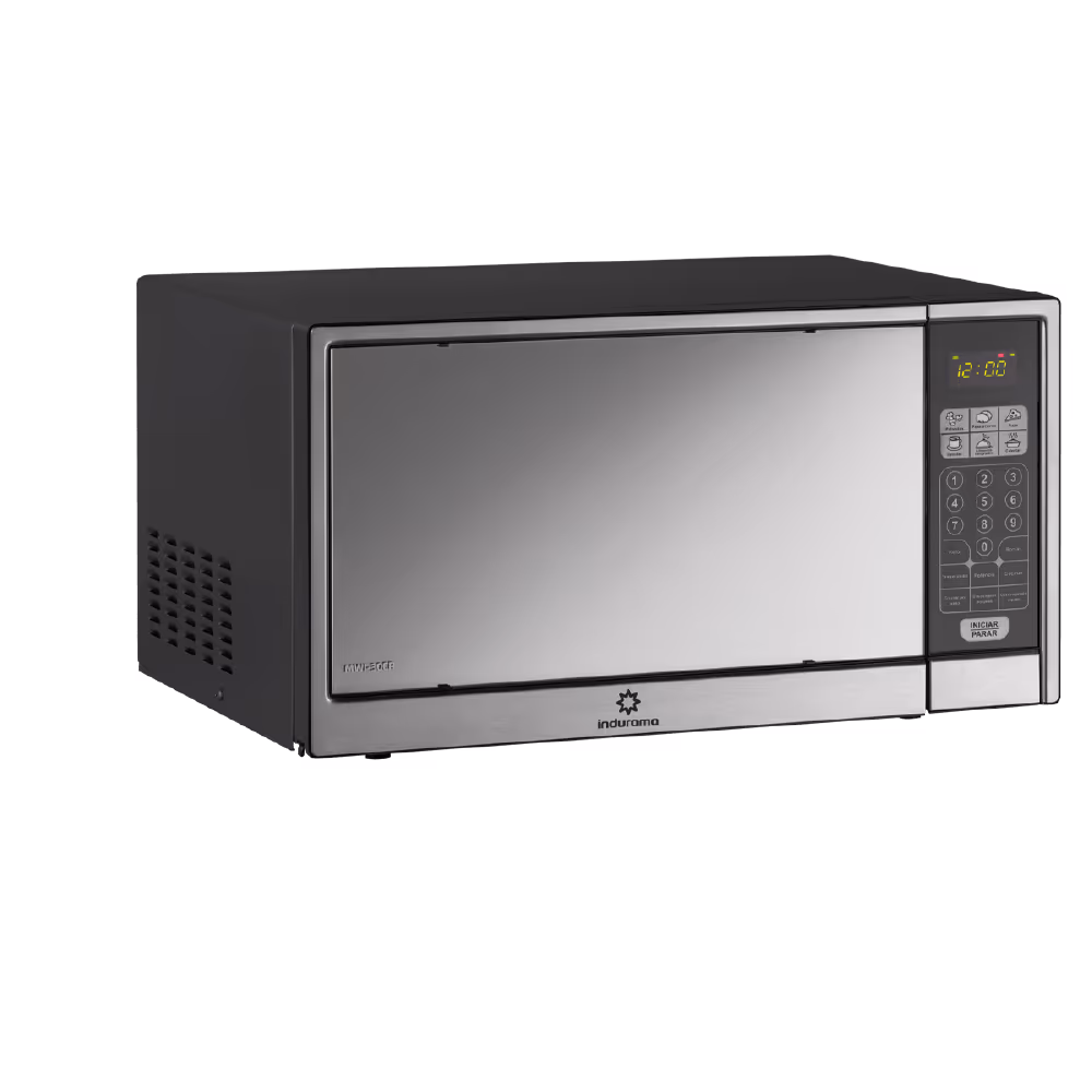 Horno microondas digital Indurama MWI-30NE de 30 litros vista diagonal izquierda adquiere en granhogar