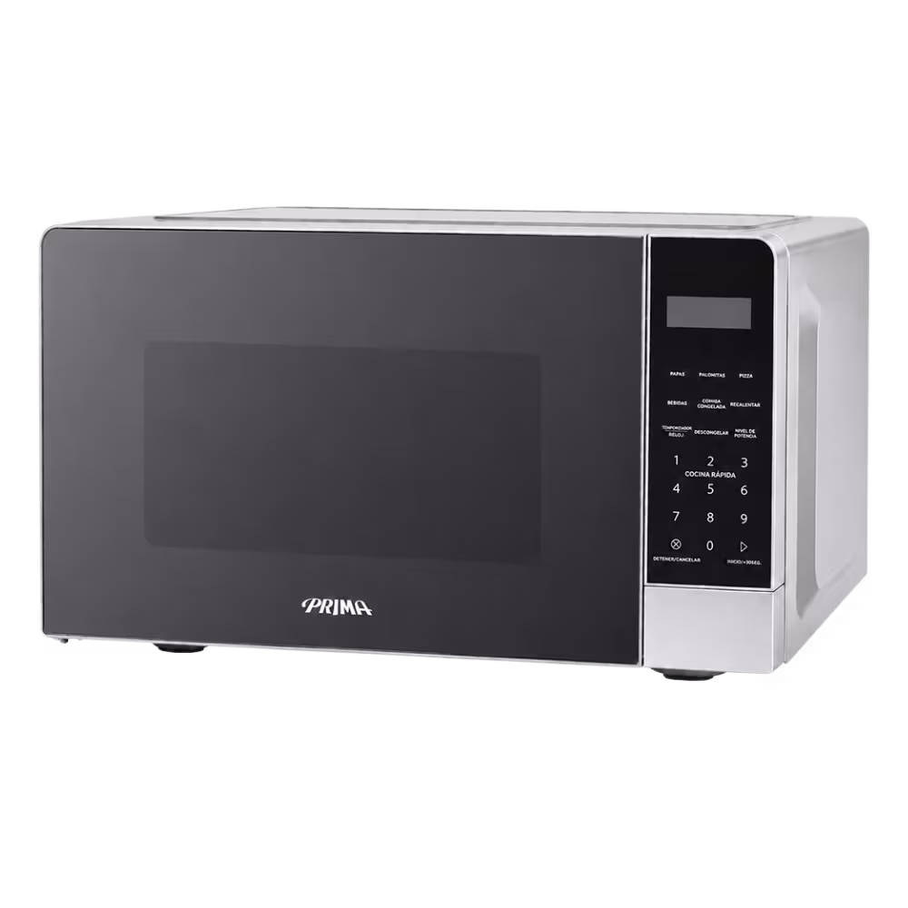 Horno Microondas Prima P70J20AP-P2 20 Litros chasis silver vista tres cuartos, compra online en granhogar