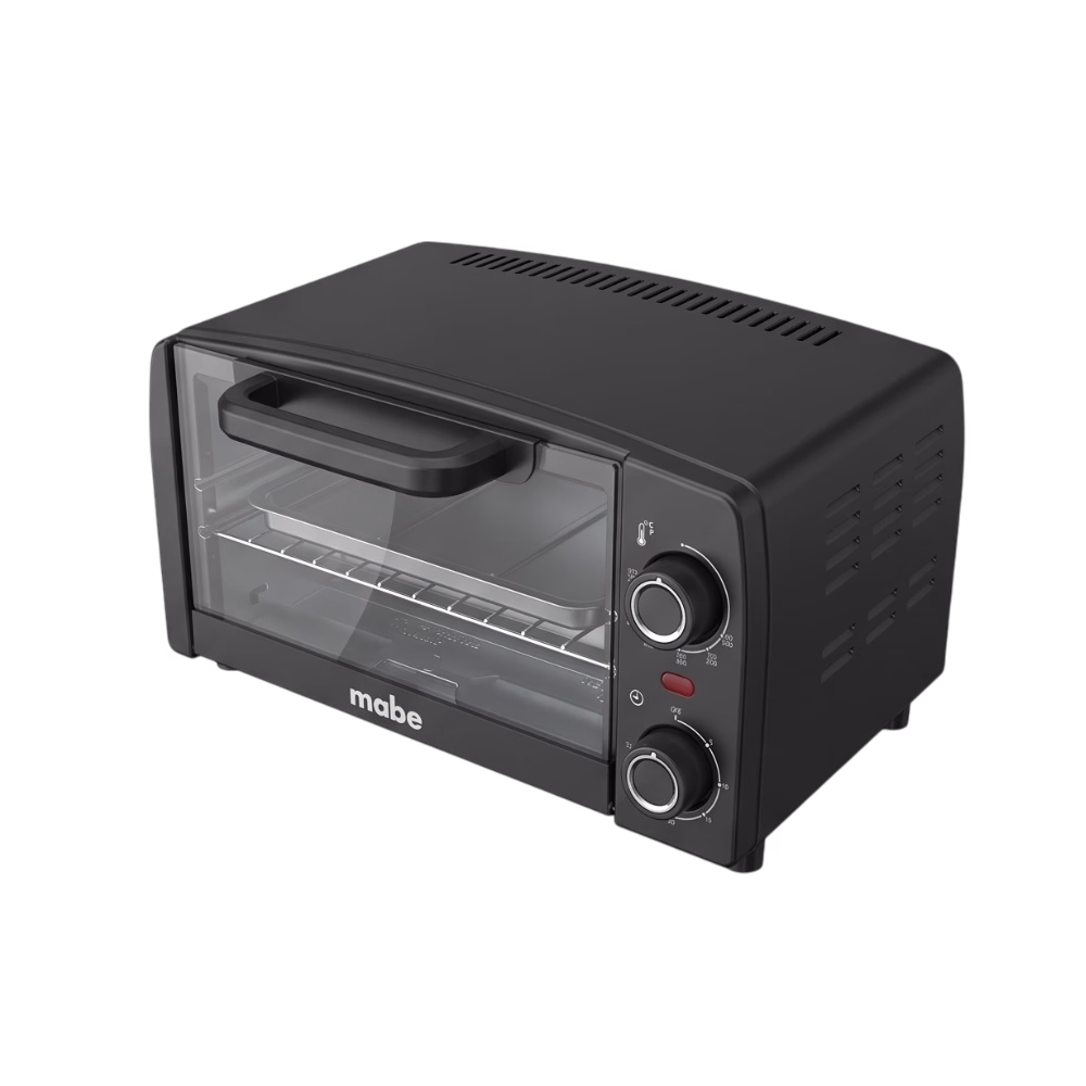 Horno Tostador Mabe HTM10LN 230°C reja lateral vista tres cuartos derecha , adquiérelo en granhogar