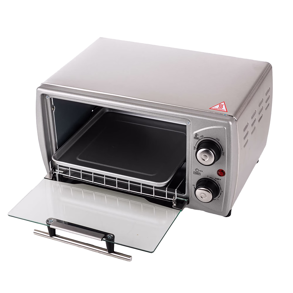 Horno tostador HTI-10L 10L Indurama con puerta abatible abierta cómpralo en granhogar