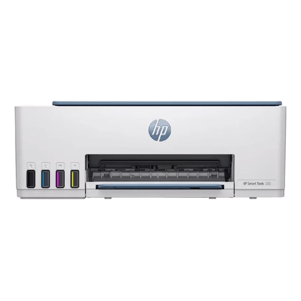 Impresora HP Smart Tank vista diagonal con bandeja de entrada