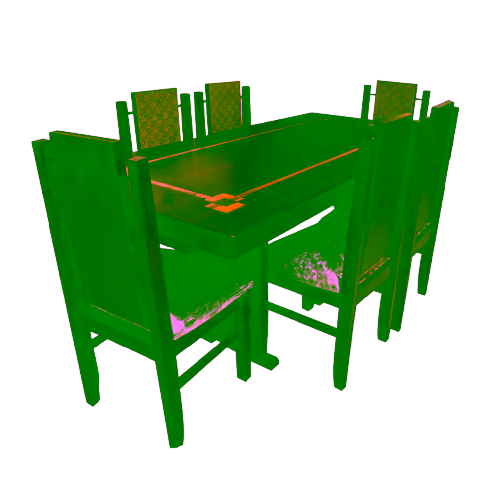 Juego de comedor de 6 sillas modelo Conejo marca Toro vista diagonal derecha compra en granhogar
