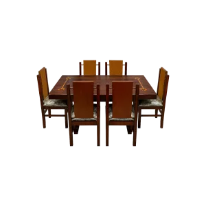 Juego de comedor de 6 sillas modelo Conejo marca Toro vista frontal disponible en granhogar