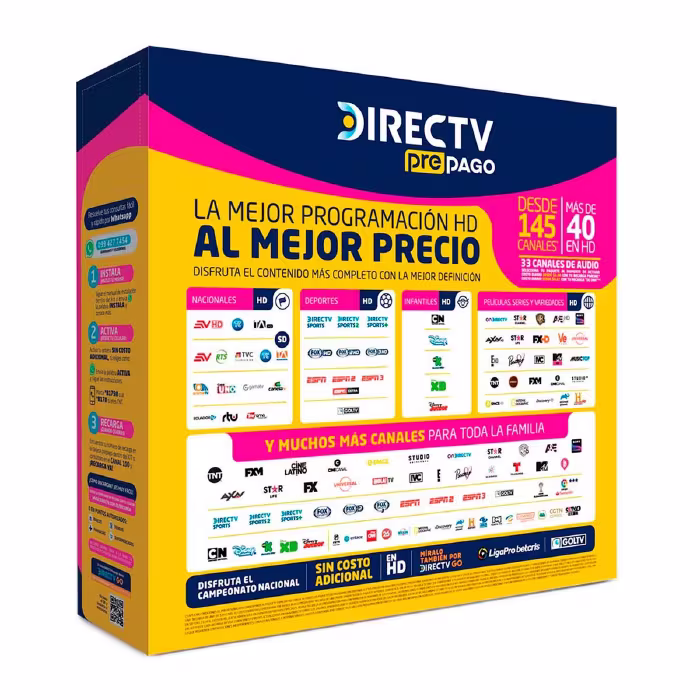 Siente al máximo con el Kit Antena DirecTV Prepago HD: instalación rápida, señal nítida y diversión en cada canal, ideal para compartir.
