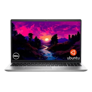 Laptop Dell DC15250 Core i5 pantalla abierta y sistema Ubuntu vista frontal. Disponible en granhogar