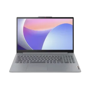 Laptop Lenovo 15IAN8 Core i3 pantalla encendida y teclado completo vista frontal. Encuéntrala en granhogar