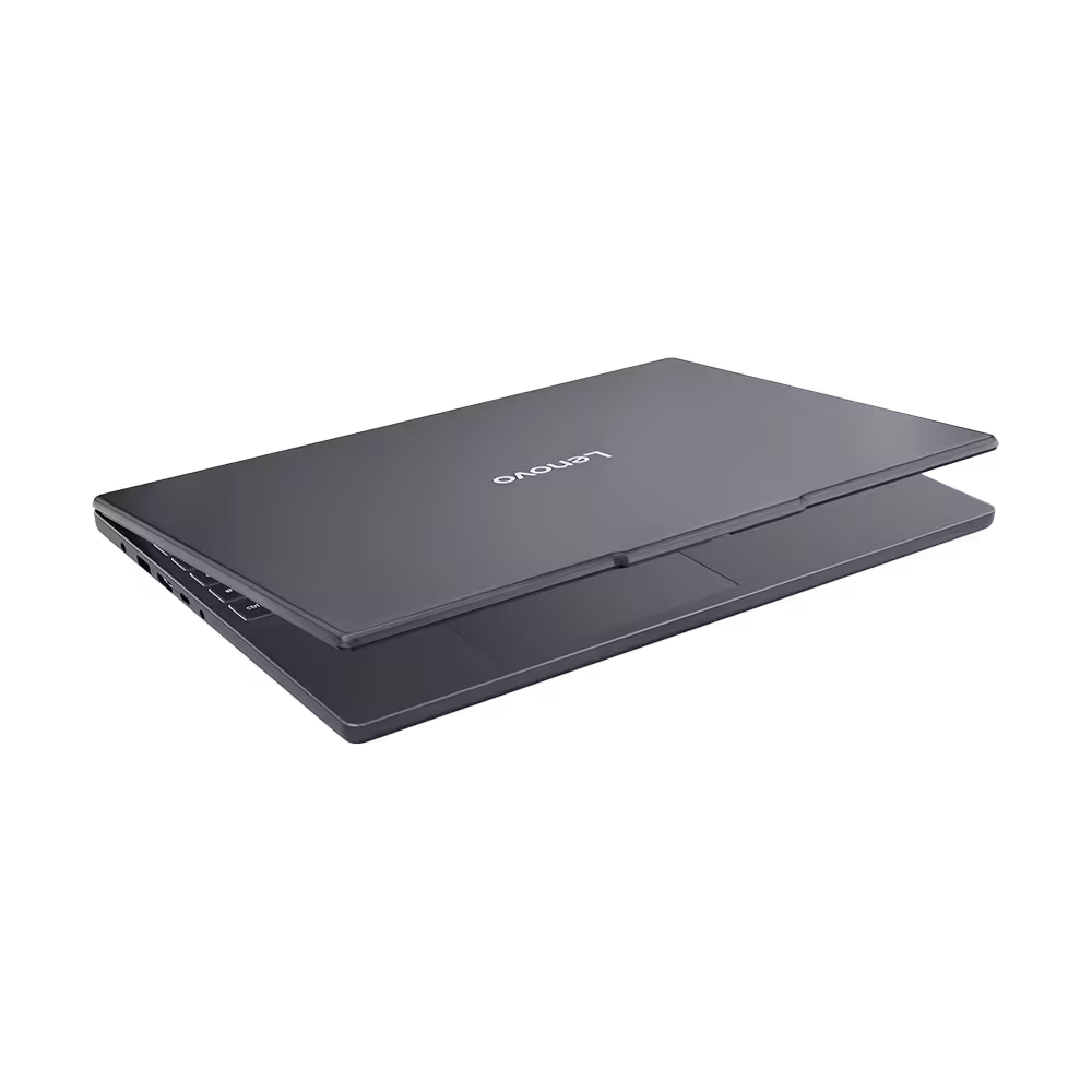 Laptop Lenovo Ideapad Slim 3 tapa superior gris semiabierta vista de diagonal. Solo en granhogar