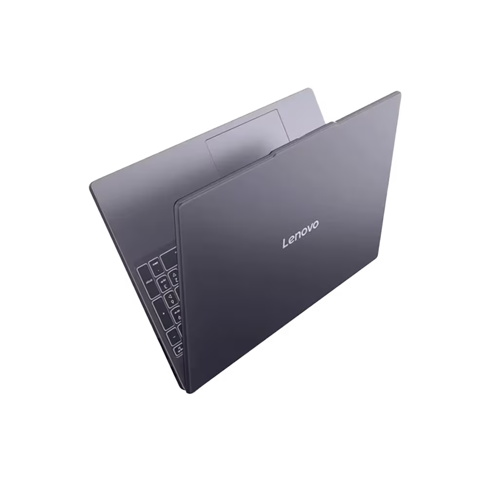 Laptop Lenovo Ideapad Slim 3 cubierta posterior con logo vista inclinada. Disponible en granhogar