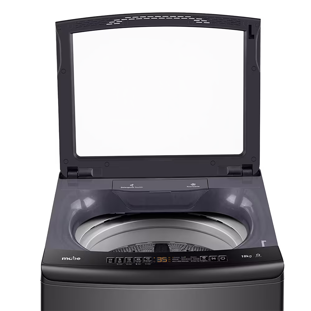 Lavadora carga superior Mabe LME7120WDGAB0 tambor acero inoxidable vista superior. Cómprala en granhogar