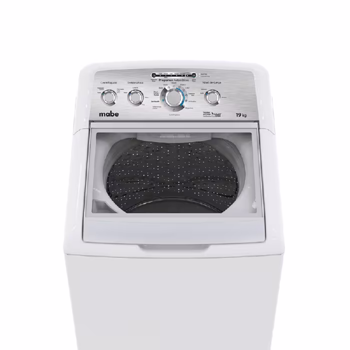 La Lavadora Automática Mabe LME79104WBAB1 19 kg ofrece gran capacidad y eficiencia, ideal para grandes cargas con resultados perfectos.