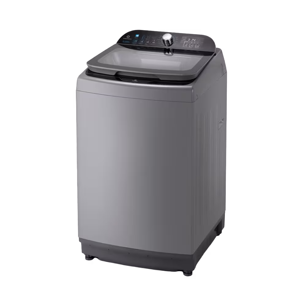 Lavadora automática Indurama LRI-17DGR tapa de vidrio templado vista tres cuartos cómprala en granhogar