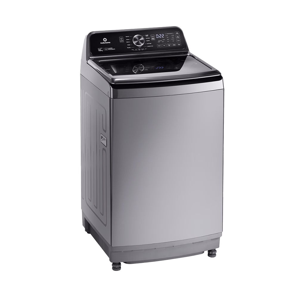 Lavadora automática LRI-18CRPP 18kg Indurama croma en diagonal derecha cómpralo en granhogar