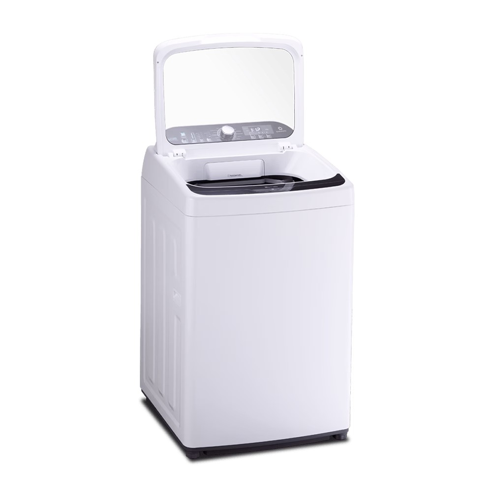 Lavadora automática LRI-19BLA 19kg Indurama blanca con puerta abierta descúbrelo en granhogar