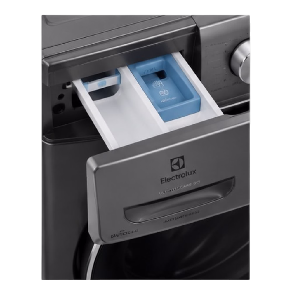 Lavadora automática LRI-21FCR 21kg Indurama con el compartimento de detergente abierto descúbrelo en granhogar