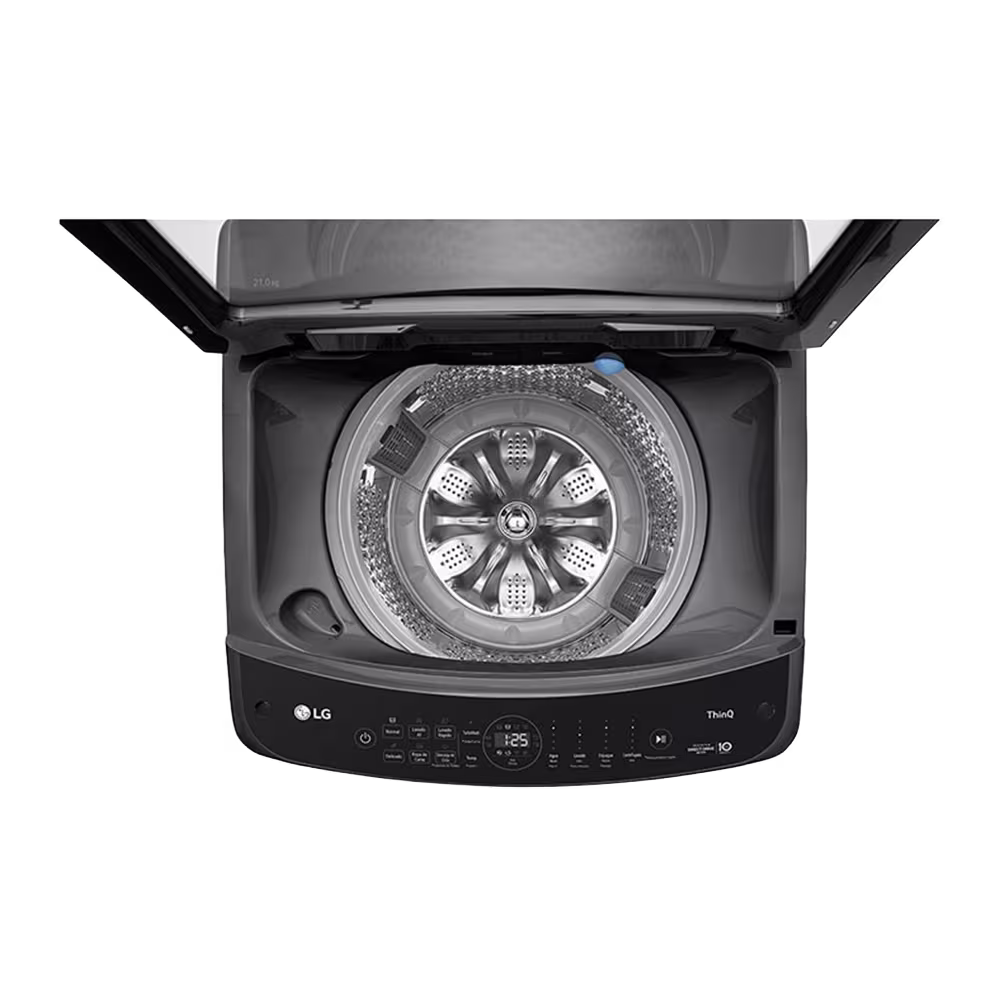 Lavadora LG WT21MV6 21 Kg tambor interior de acero inoxidable vista superior. Encuéntrala en granhogar