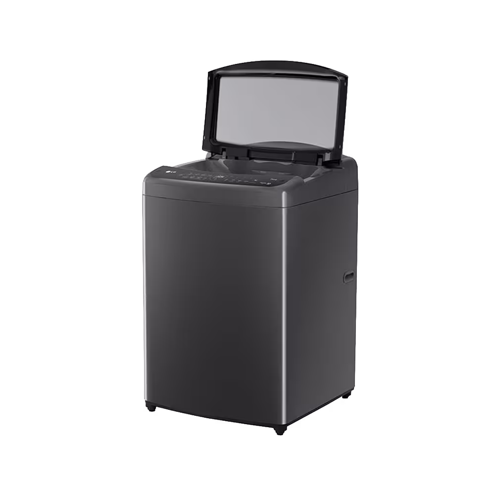 Lavadora LG WT21MV6 21 Kg Inverter TurboWash con tapa abierta vista diagonal. Consíguela en granhogar