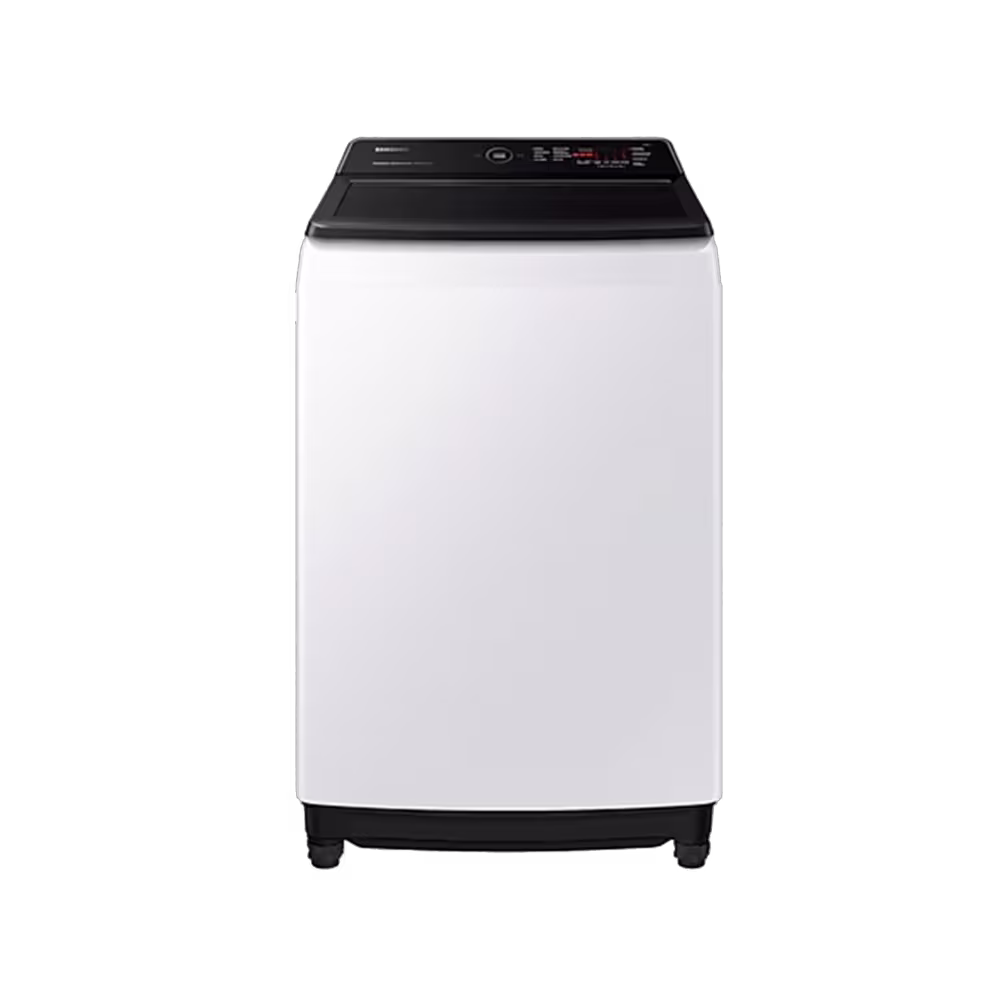 Vista frontal lavadora Samsung WA19CG6442BWAP blanca