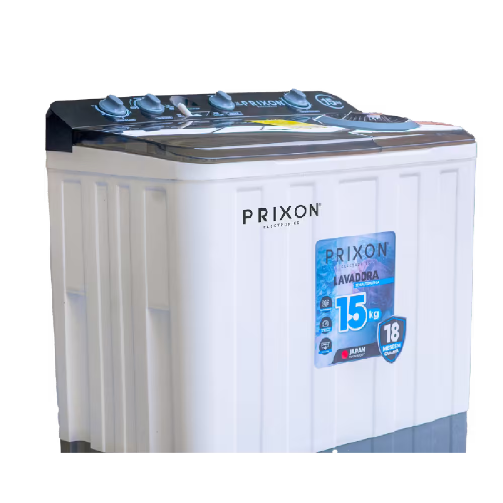 Lavadora Doble Tina Prixon 15kg 3LATO003001, ideal para familias grandes. Ofrece potencia, practicidad y un lavado confiable en cada uso.