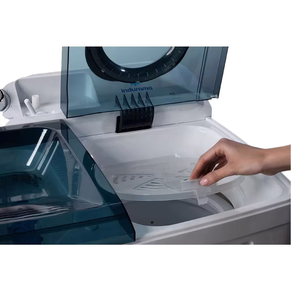 La Lavadora Semiautomática Indurama LRI-13BLSA 13 kg es ideal para cargas medianas, con perilla de control y timer para un lavado eficiente.