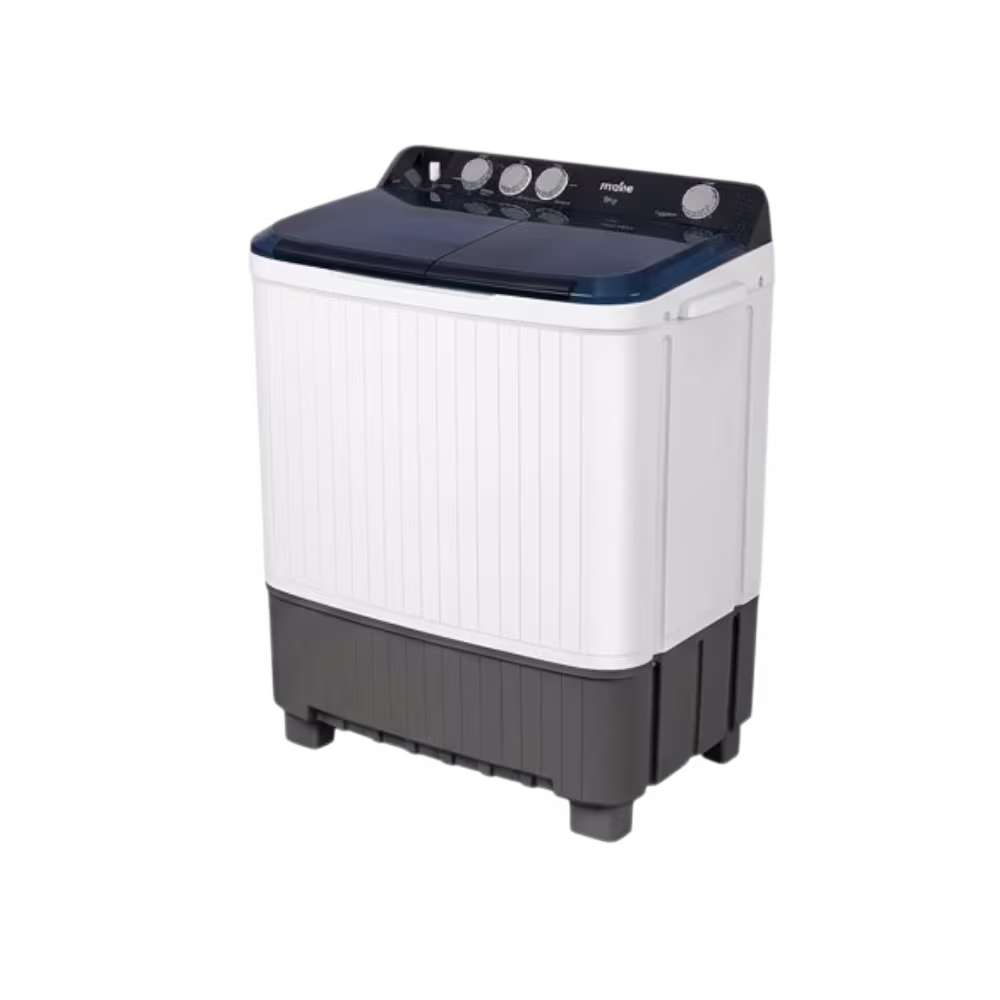 Lavadora doble tina Mabe LMDX6124HBAB0 sistema de lavado y centrifugado vista diagonal disponible en granhogar