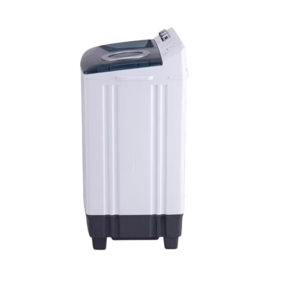 Lavadora doble tina Indurama Lri-15blsa 15kg panel lateral angosto vista de perfil disponible en granhogar