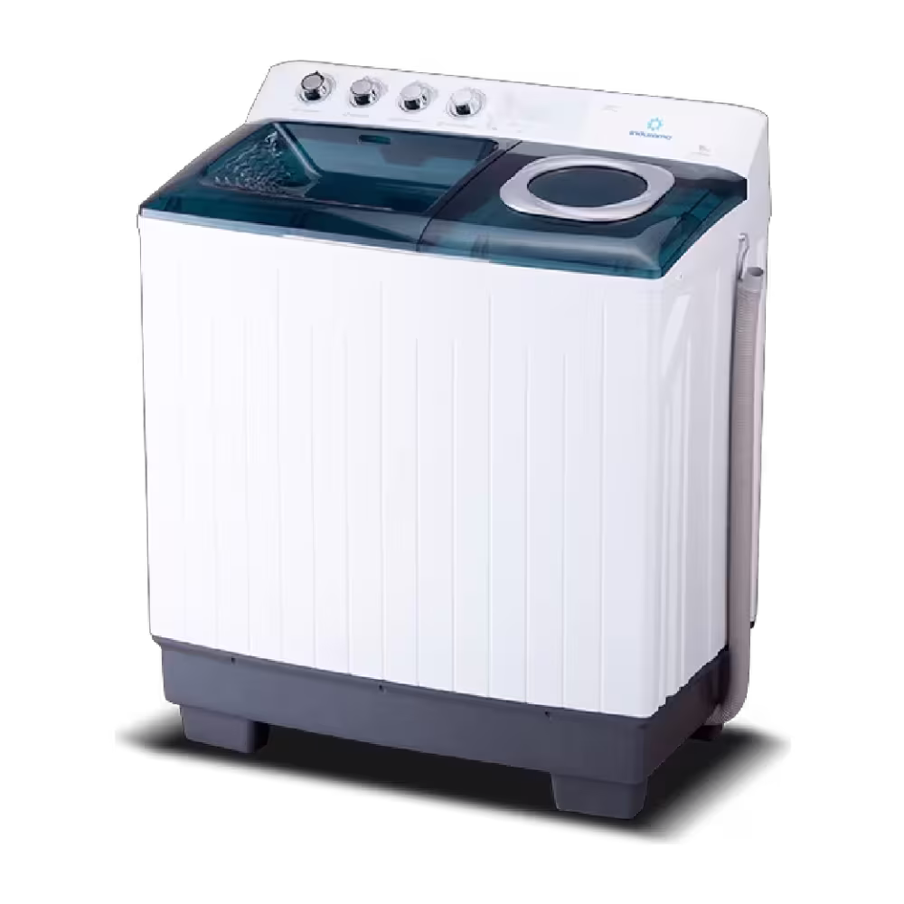 Lavadora doble tina Indurama Lri-15blsa 15kg cuerpo blanco y base gris vista derecha disponible en granhogar