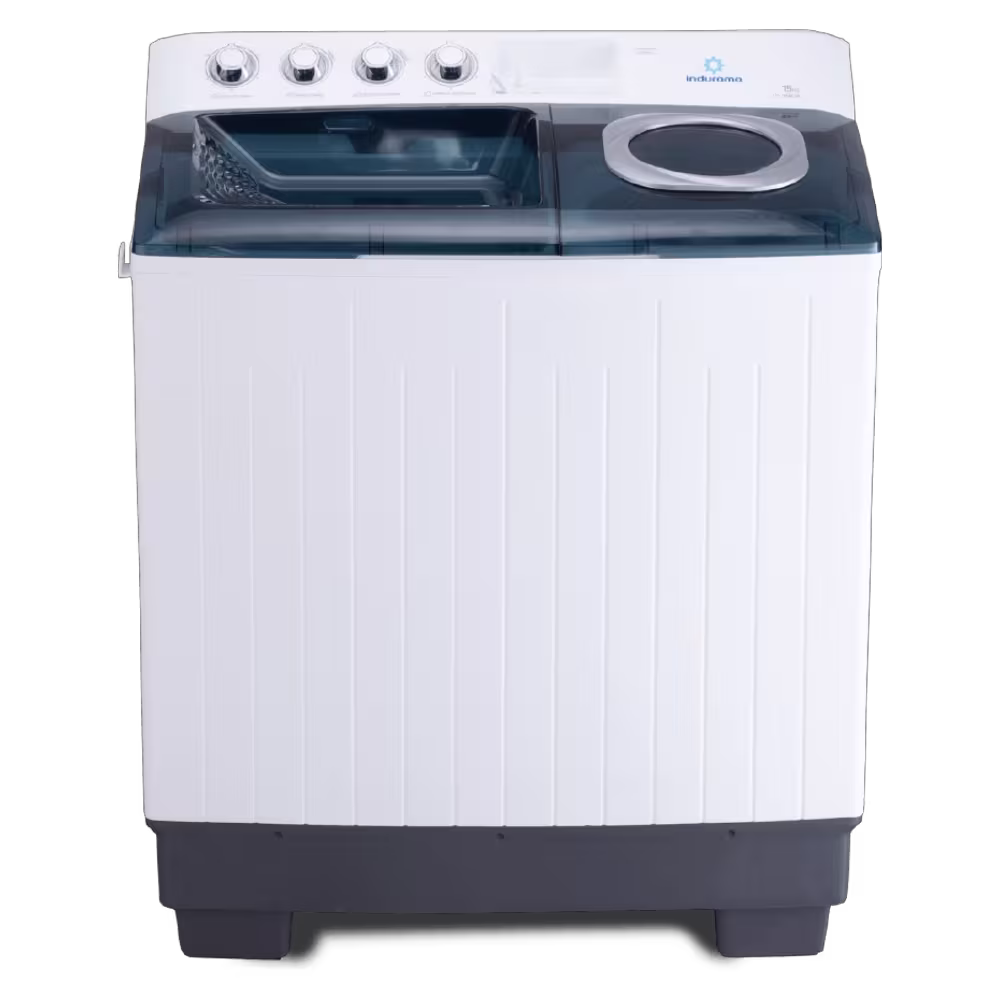 Lavadora doble tina Indurama Lri-15blsa 15kg perillas superiores vista frontal encuentrala en granhogar