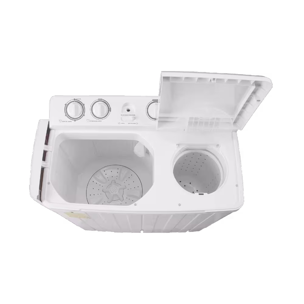 Lavadora doble tina TCL TTW-15 tina de centrifugado con tapa abierta vista superior disponible en granhogar