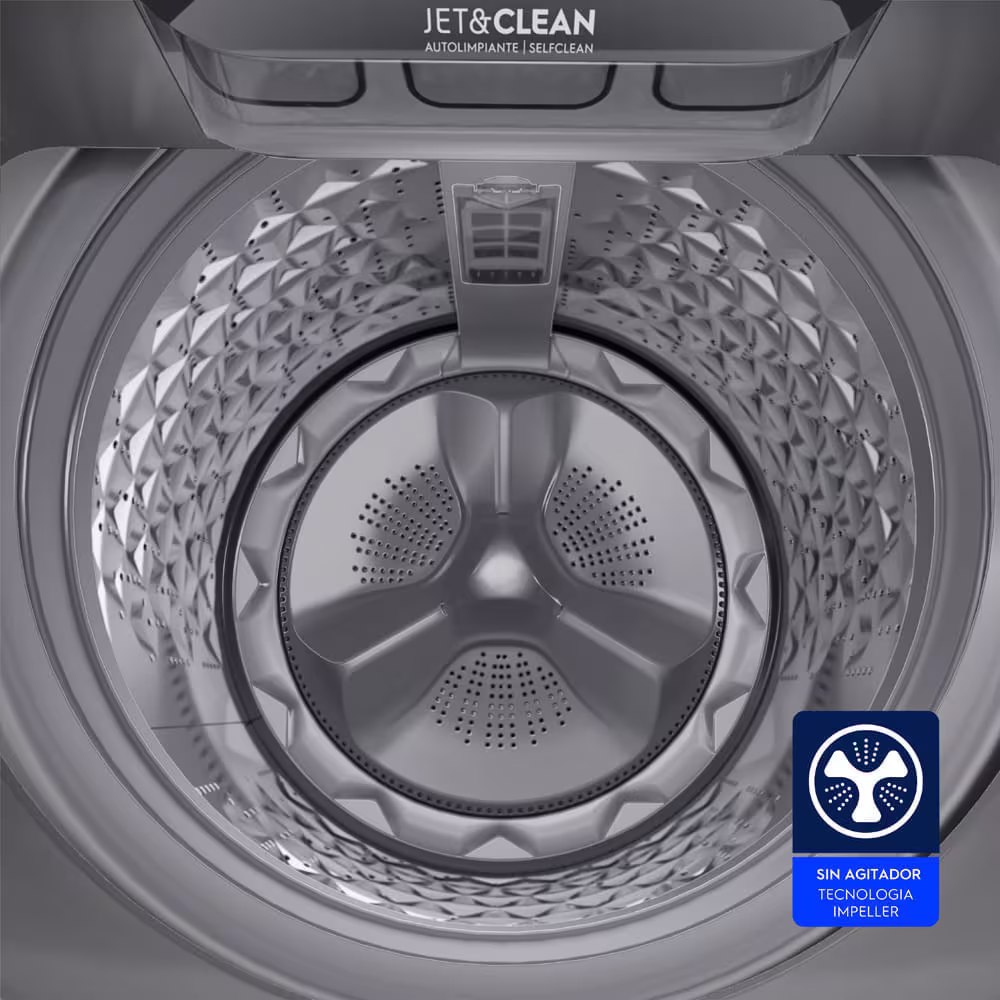 Lavadora Electrolux LS22D 22KG, tambor y agitador visibles, vista superior. Descúbrelo en granhogar online