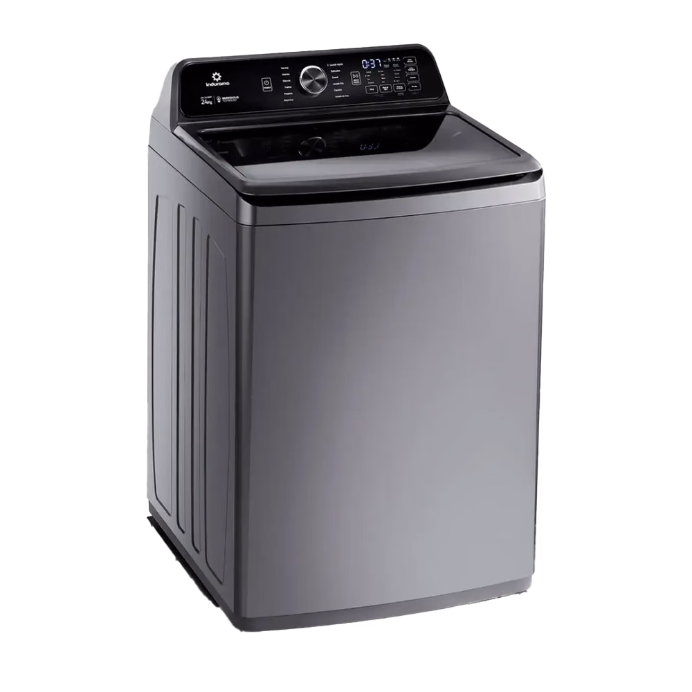 Lavadora automática LRI-24CRPP 24kg Indurama en diagonal derecha, descúbrelo en granhogar