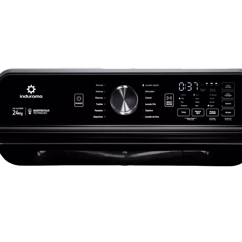 Lavadora automática LRI-24CRPP 24kg Indurama panel de control digital, descúbrelo en granhogar
