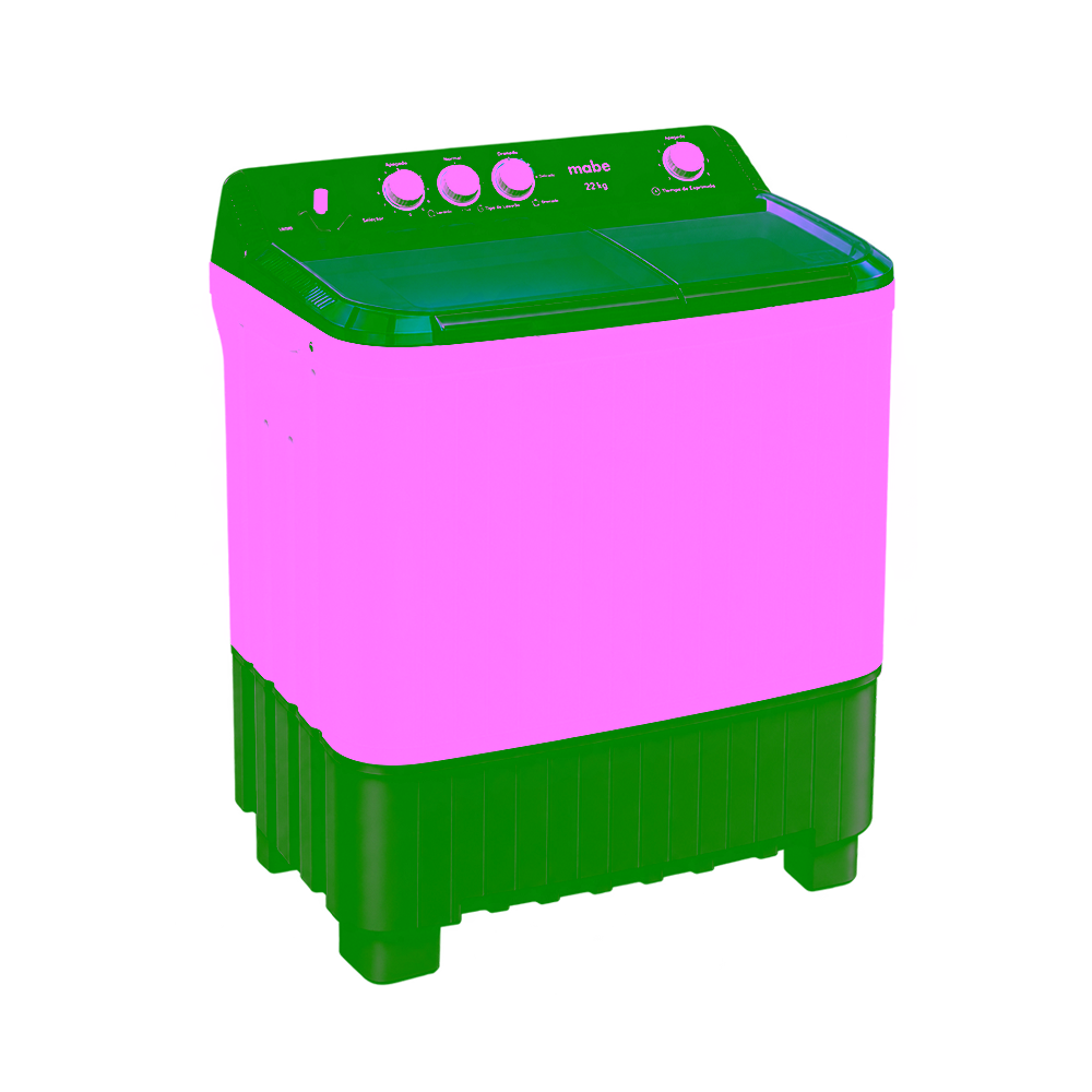 Lavadora semiautomática Mabe LMDX2224HBAB0 de 22 kg vista diagonal compra en granhogar