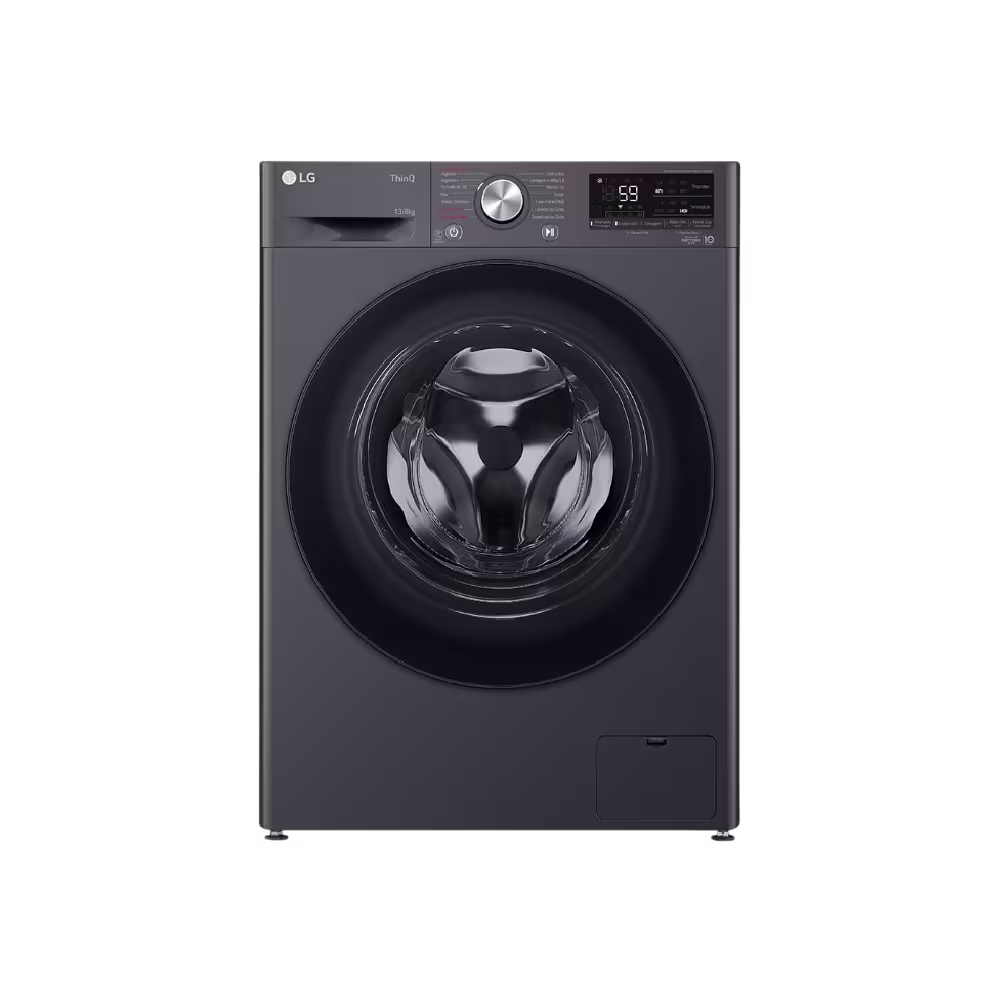 Lavasecadora LG WD13MVC4S6 13kg panel digital LED vista frontal, disponible en granhogar