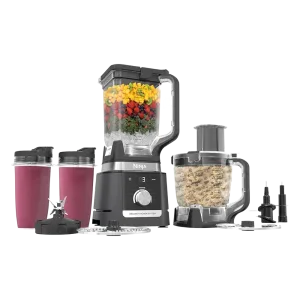 Sistema de licuadora y procesador Ninja TB401LAA con accesorios, vasos individuales y procesador de alimentos