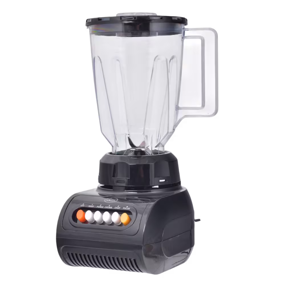 Licuadora Electric Life BJ-999P-B jarra de 1.5L con asa vista tres cuartos, descúbrelo en granhogar