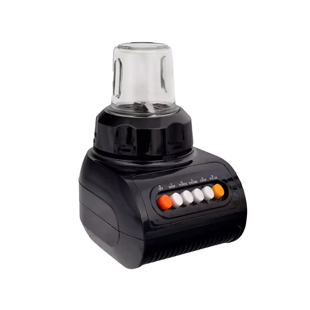 Licuadora Electric Life BJ-999G accesorio picatodo en base vista diagonal. Disponible en granhogar