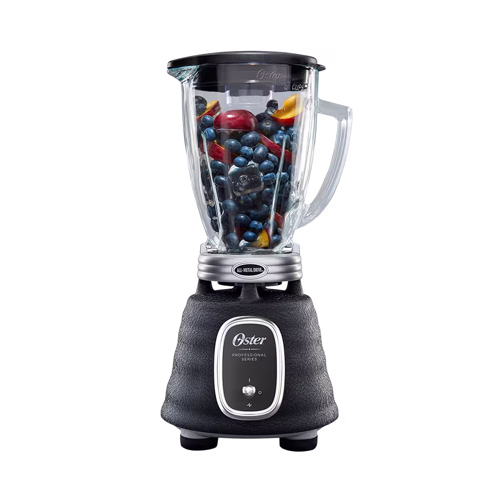 Licuadora Oster BLSTBPST-013 de 1.5 litros 1000W negra vista frontal. Encuéntrala en granhogar
