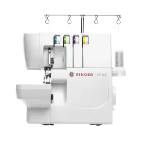 Máquina de coser Singer S0105 overlock blanca vista frontal. Encuéntrala en granhogar