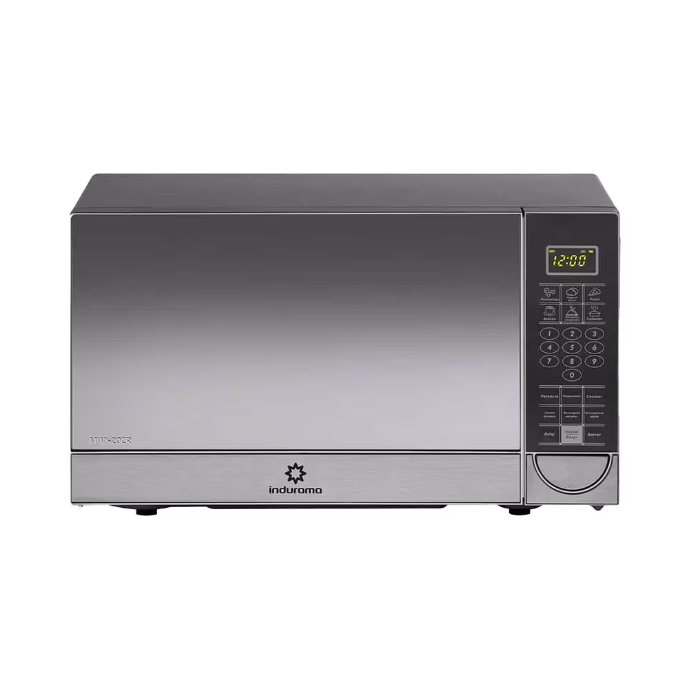 Horno microondas Indurama MWI-20CR 20 litros croma espejo vista frontal. Encuéntralo en granhogar