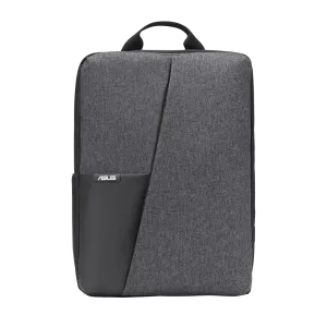 Mochila para laptop ASUS de 15.6 pulgadas color gris vista frontal recta encuentra en granhogar