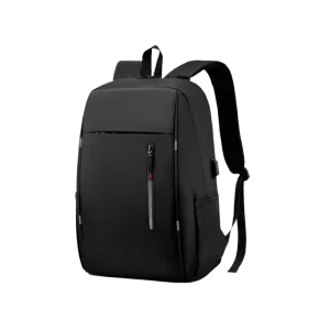 Mochila Laptop EZMI M5069BK 15.6 pulgadas negra diseño ergonómico vista tres cuartos, descúbrelo en granhogar