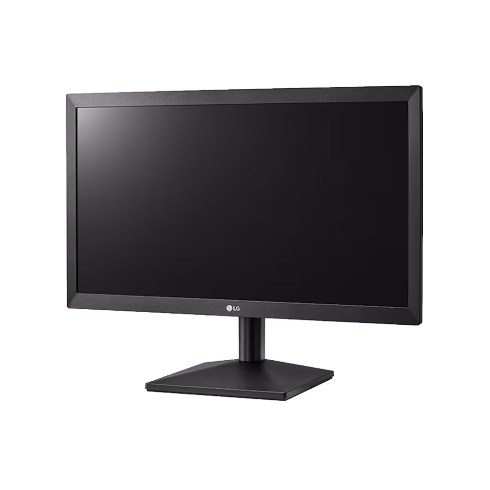 Monitor LG 20MK40L-B de 19.5 pulgadas HD pantalla apagada vista diagonal. Cómpralo en granhogar